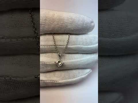 1 Carat Prong Set Princess Diamond Necklace Pendant