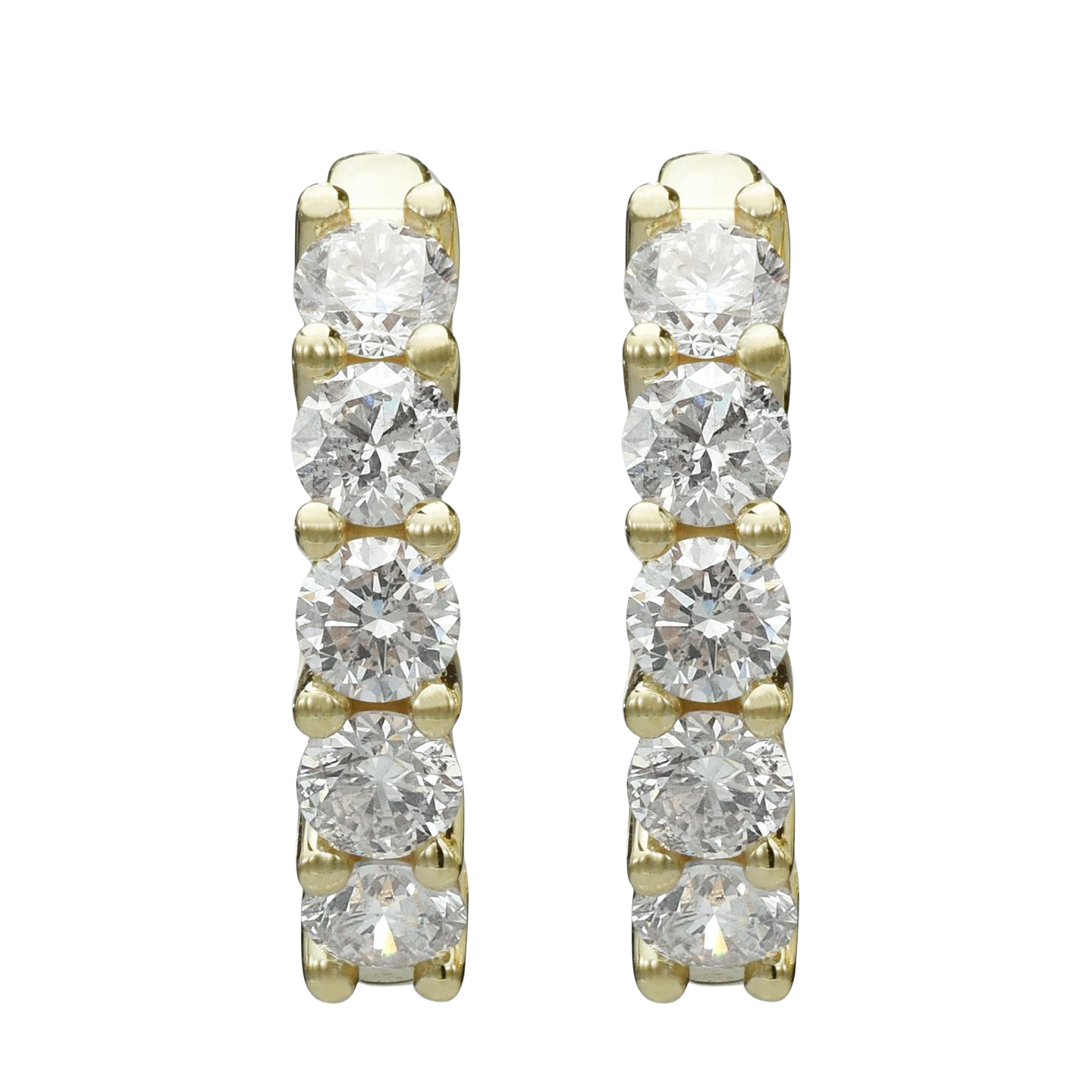 Prong Set 3 Carats Sparkling Real Natural Earth Mined Diamonds Lady Hoop Earrings YG 14K