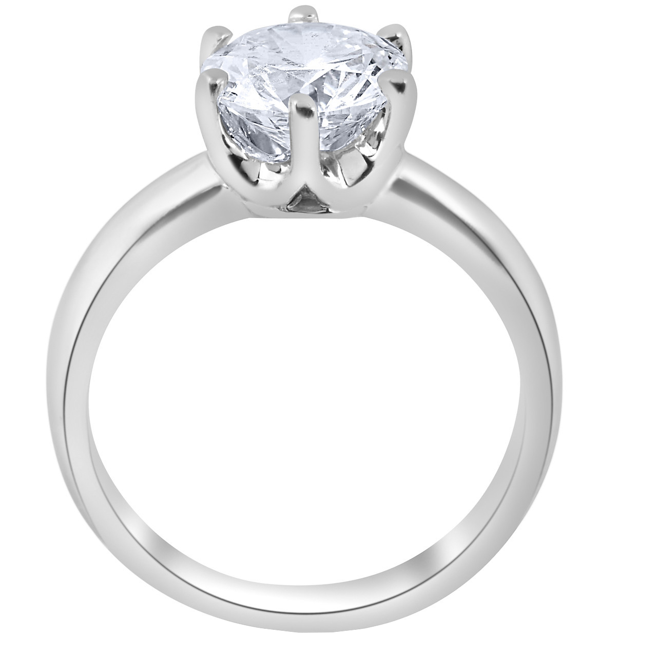 Big 8 Carats Round Cut Lab Grown Diamond Solitaire Ring 14K White Gold