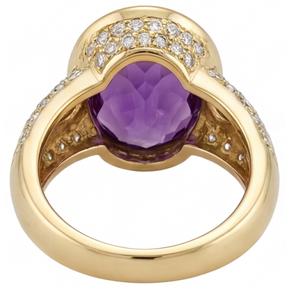 Shimmering Colored Stone Ring 9 ct – back view