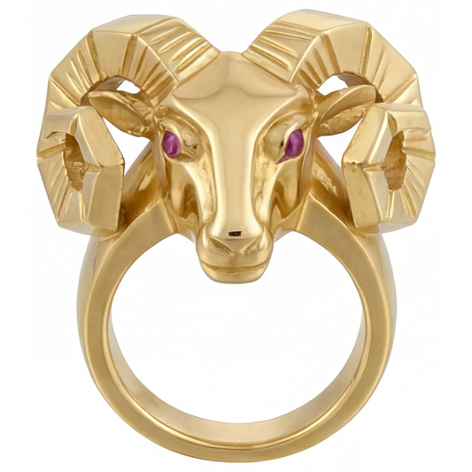 Purple Amethyst Round Cut Gemstone Ring in 14K Yellow Gold – main view