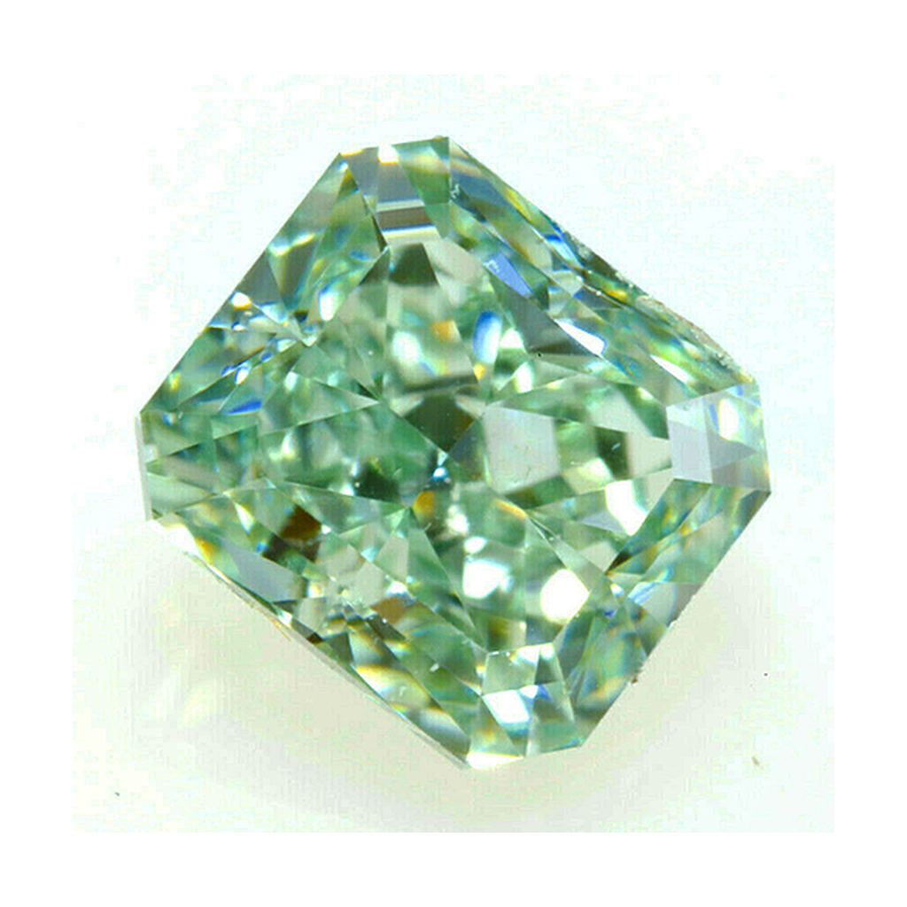 Natural 3 Carat Radiant Cut Green Enhanced Loose Diamond