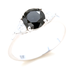 Black Friday Engagement Ring Sales 3.5 Carat Genuine Round Diamond Trilliant Three Stone 14K White Gold