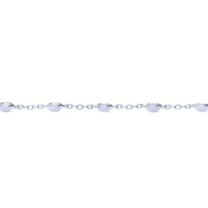 Round Lab Grown Diamond By The Yard White Gold 14K Chain Bracelet 3 Ct