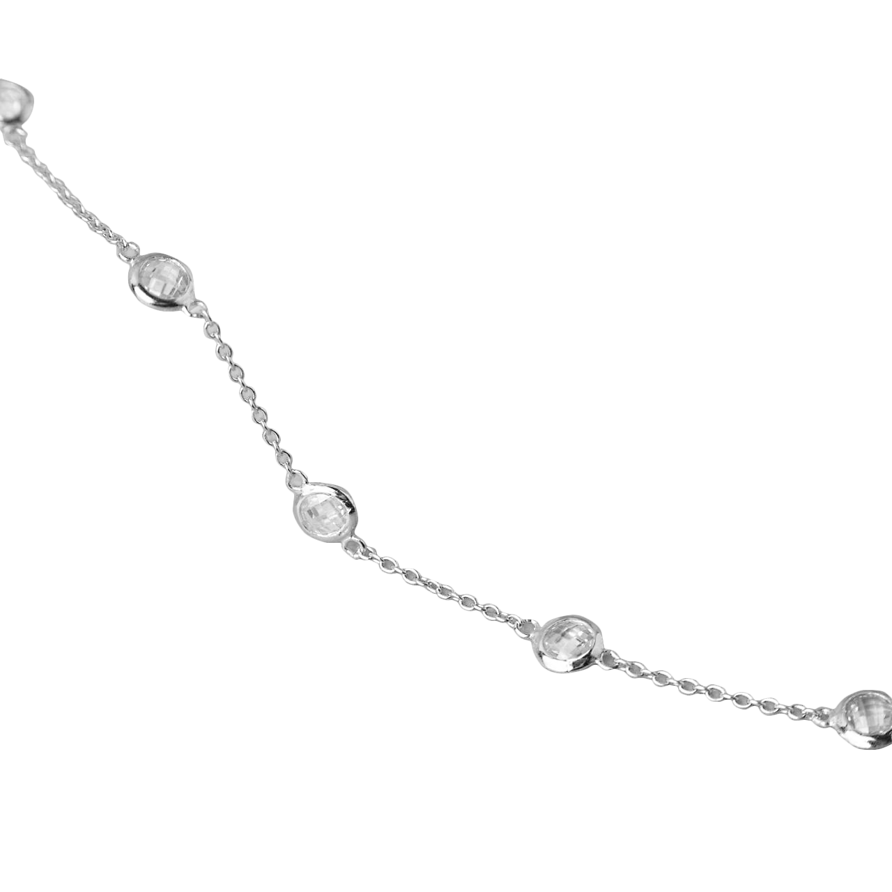 Round Lab Grown Mined Diamond By The Yard White Gold 14K Chain Bracelet 3 Ct