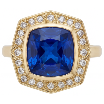 Sparkling Royal Blue Sapphire Gemstone Ring 5.75 ct – main view