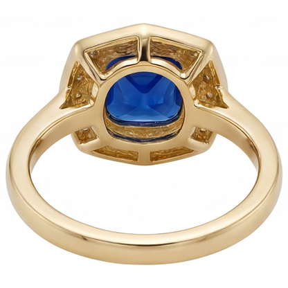Genuine Royal Blue Sapphire Gemstone Ring – profile view