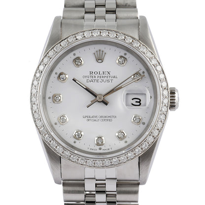 Stainless Steel Bracelet Rolex Datejust Men Watch Diamond Bezel