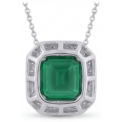 Tourmaline Gemstone Pendant 3.50-ct 14K White Gold – profile view
