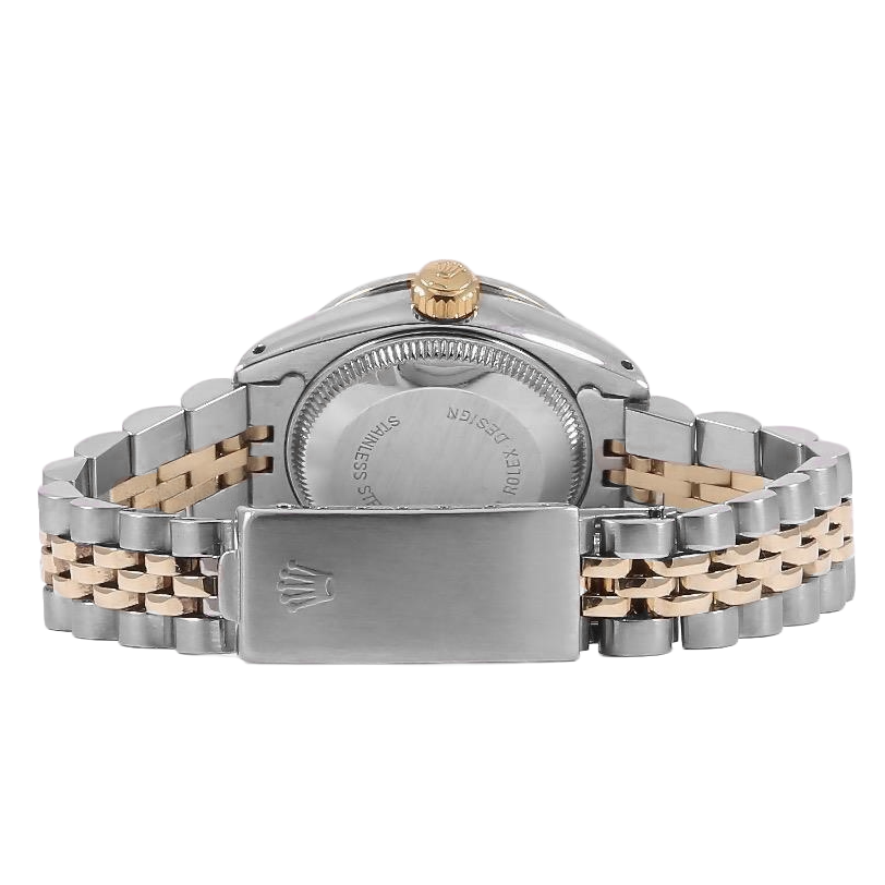 Two Tone Jubilee Rolex Datejust Lady Watch Diamond Dial Fluted Bezel