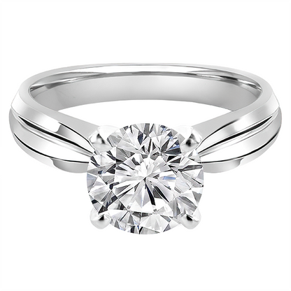 White Gold 14K Round Lab Grown Diamond Engagement Ring 7 Carat