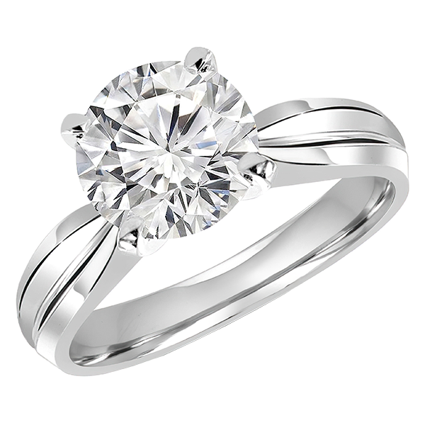 White Gold 14K Round Lab Grown Diamond Engagement Ring 7 Carat