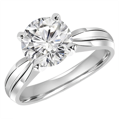 White Gold 14K Round Lab Grown Diamond Engagement Ring 7 Carat