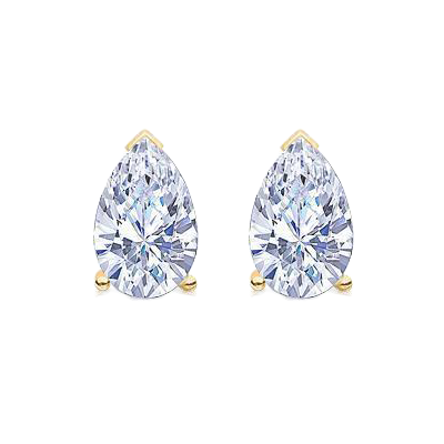Women Natural Earth Mined Diamond Studs Earring Pair 1.50 Ct. Yellow Gold