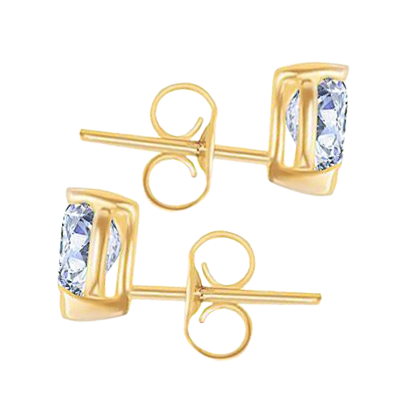 Women Natural Earth Mined Diamond Studs Earring Pair 1.50 Ct. Yellow Gold
