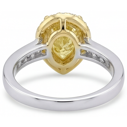 Yellow Canary Diamond Fine Jewelry Ring 1-ct 14 Karat Two Tone Gold – back view
