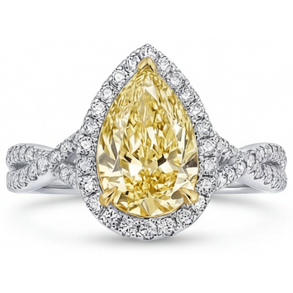 Handcrafted Halo Ring 1.50 ct – front view