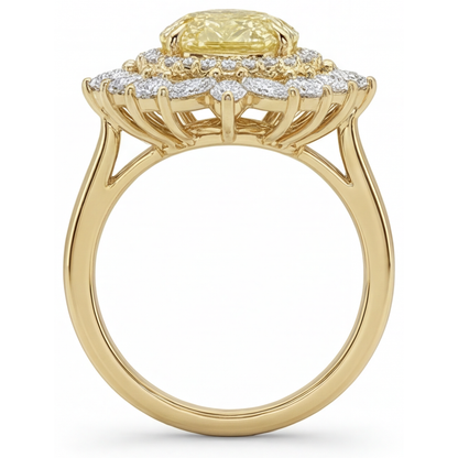 Yellow Canary Diamond Halo Ring 2.50-ct 14 Karat Yellow Gold – top view