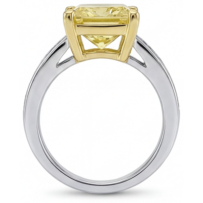 Sophisticated Yellow Canary Diamond Halo Setting Ring 3.76 ct – top view