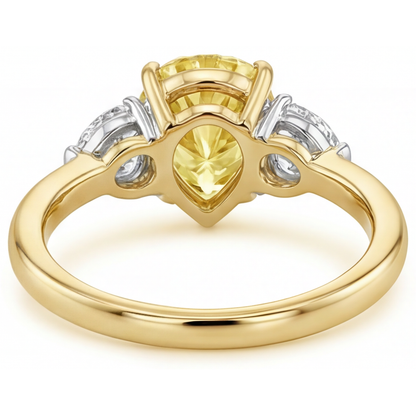 Yellow Canary Diamond Statement Ring 1-ct 14K Two Tone Gold – profile view