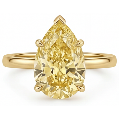 Authentic Yellow Canary Diamond Statement Ring – front view
