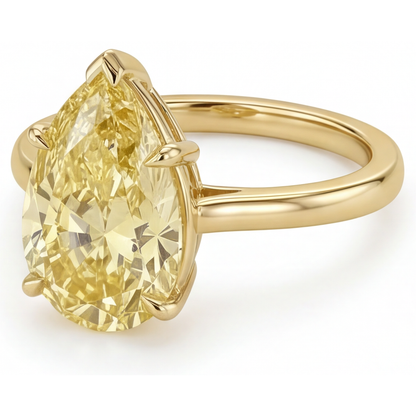 Authentic Yellow Canary Diamond Statement Ring – side view