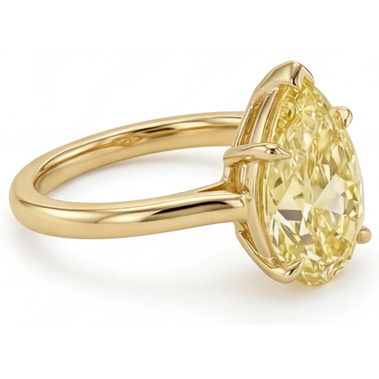 Authentic Yellow Canary Diamond Statement Ring – angle view