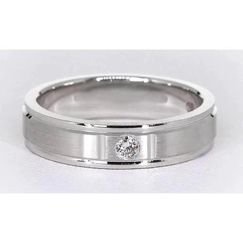 0.25 Carats Gypsy Round Brushed Finish Anniversary Band White Gold 14K