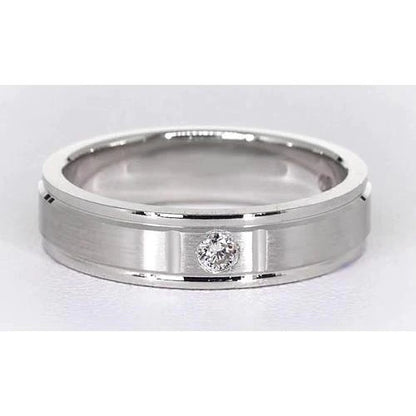 0.25 Carats Gypsy Round Brushed Finish Anniversary Band White Gold 14K
