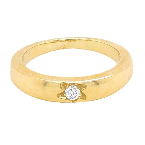 0.50 Carats Gypsy Diamond Solitaire Ring Women Yellow Gold 14K
