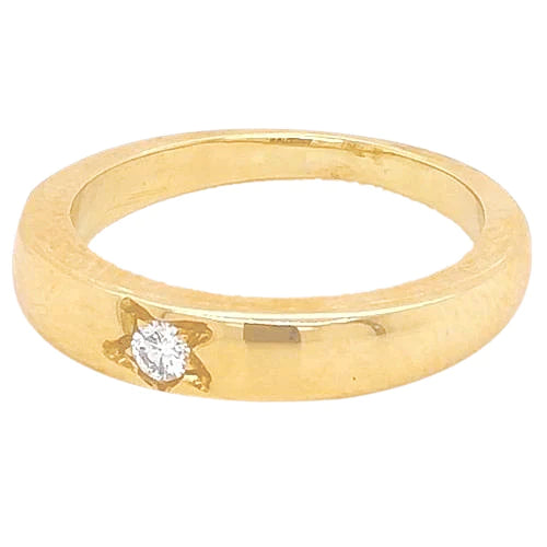 0.50 Carats Gypsy Diamond Solitaire Ring Women Yellow Gold 14K