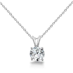 0.55 Carats Prong Set Round Diamond Necklace Pendant