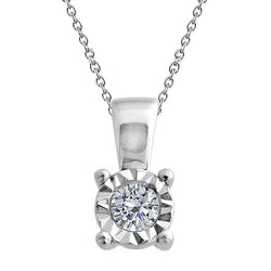 0.75 Carats Natural Earth Mined Diamond Necklace Pendant Bezel Set White Gold 14K New