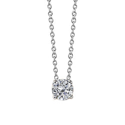 0.75 Carats Round Cut Diamond Women Necklace Pendant 14K White Gold