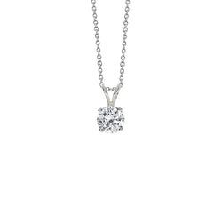 0.75 Carats Solitaire Round Diamond Necklace Pendant Jewelry