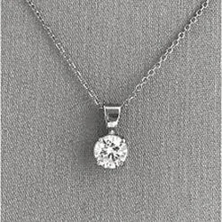 0.75 Ct Round Cut Solitaire Diamond Necklace Pendant