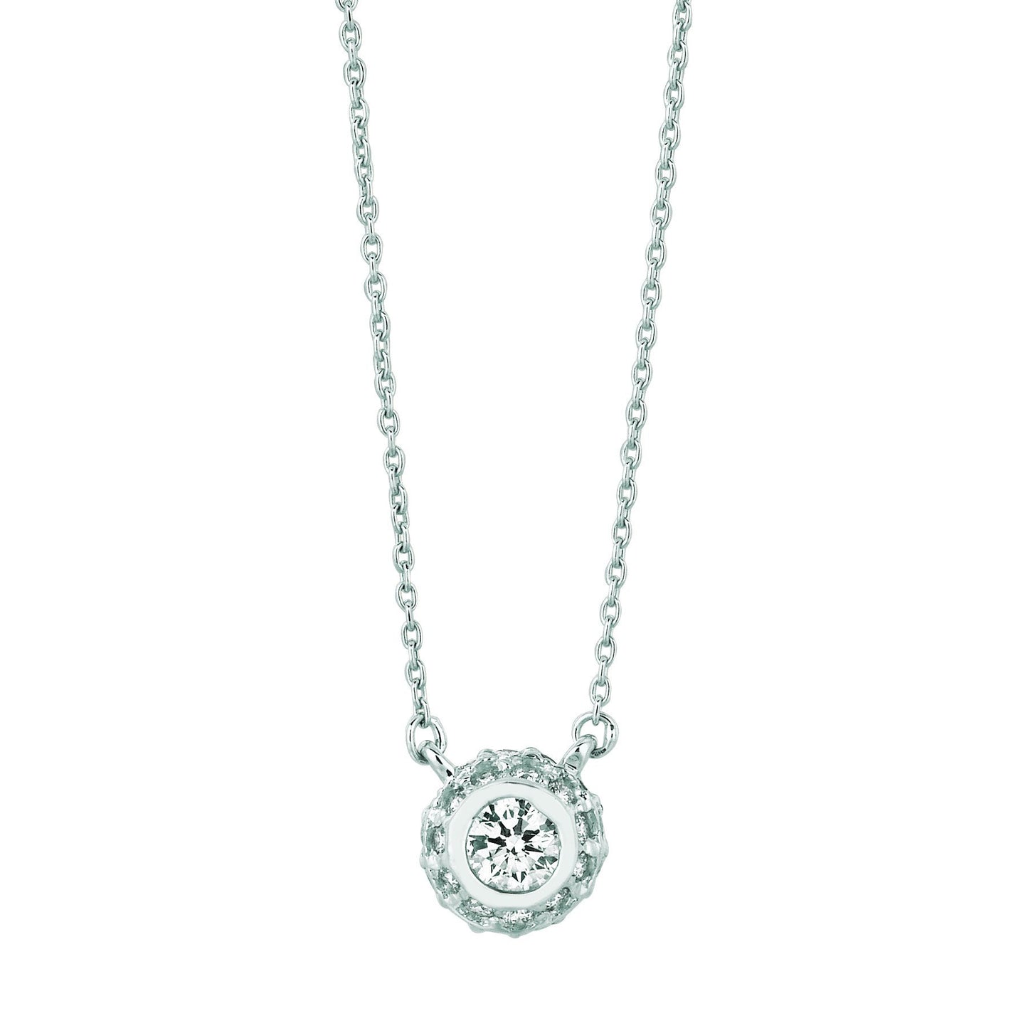 0.50 Carats Diamond Pendant White Gold 14K Pendant