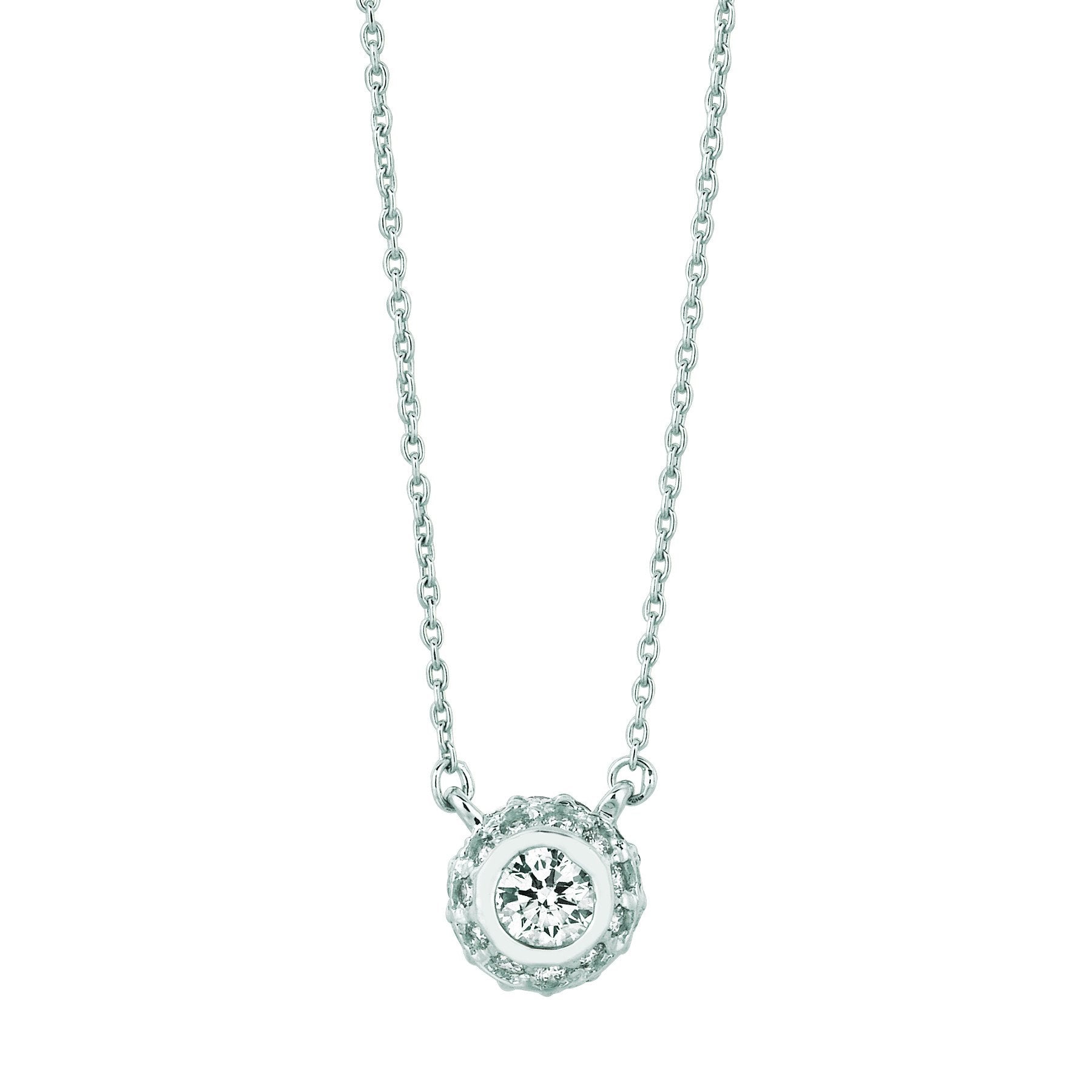 0.50 Carats Diamond Pendant White Gold 14K Pendant