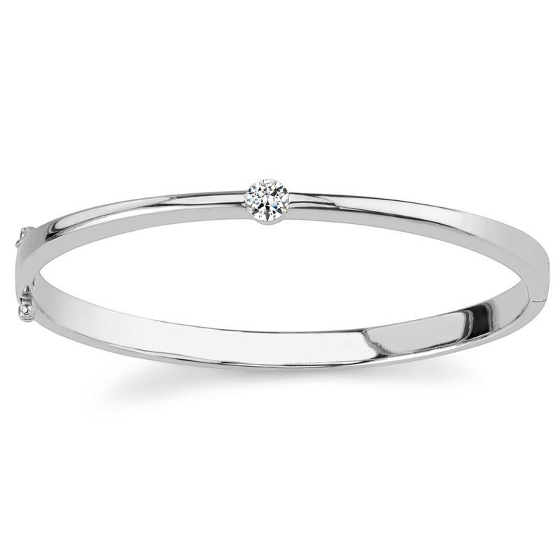0.50 Carats Round Solitaire Diamond Bangle White Gold 14K Bangle
