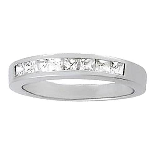 0.54 Carats Diamond Engagement Band Princess White Gold 14K Band