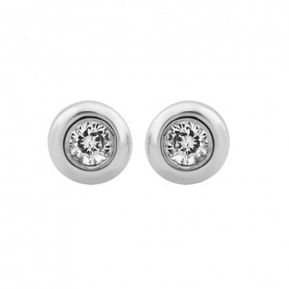  Small Round Diamond Stud Earring  White Gold 