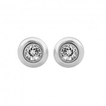  Small Round Diamond Stud Earring  White Gold 
