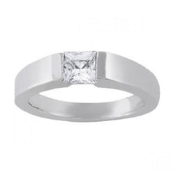 0.60 Carat Princess Diamond Solitaire Ring White Gold 14K New