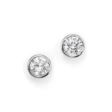 0.60 Carats Round Diamond Stud Earring 14K White Gold Stud Earrings