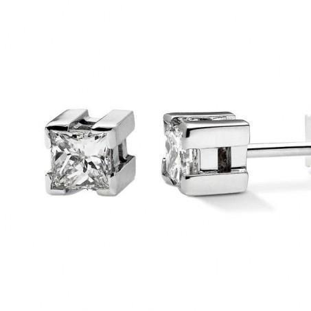  Princess Cut Women Jewelry Sparkling Unique Stud Earrings White Gold Diamond 