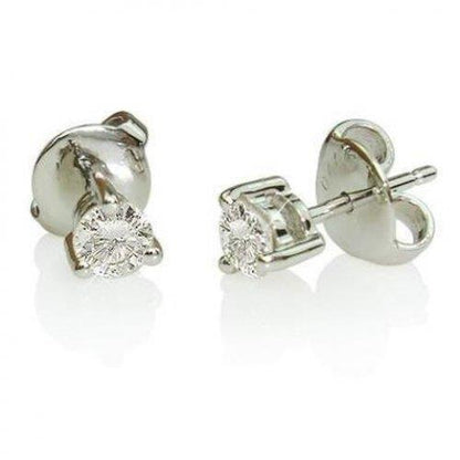 New Fancy  Carats Prong Set Solitaire Round Diamond Stud Earring 