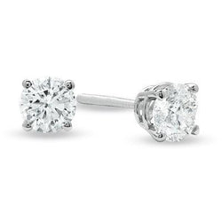 0.70 Carats Round Cut Natural Earth Mined Diamond Women Stud Earring Four Prong Setting