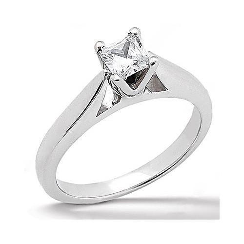 Fancy Lady’s Sparkling Vintage Style White Gold Diamond Solitaire Ring 
