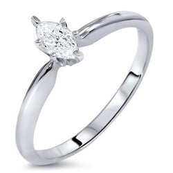 0.75 Carats Marquise Solitaire Lab Grown Diamond Engagement Ring White Gold 14K