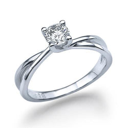 0.75 Carats Round Diamond Engagement Ring Diamond White Gold